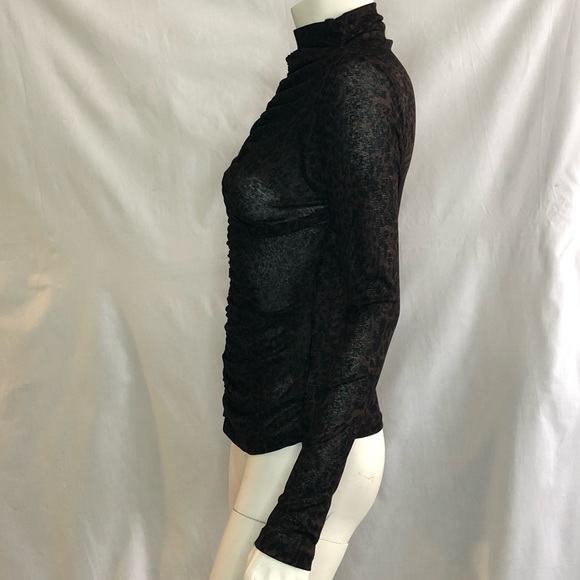 Dynamite woman’s rouched sheer leopard top size medium - Picture 3 of 14